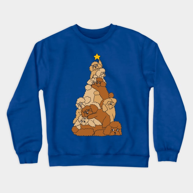 Christmas Tree Poodle Crewneck Sweatshirt by huebucket